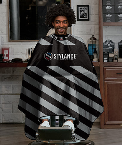 Hair Cutting Cape-Silver Stripe